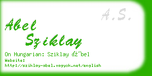 abel sziklay business card